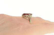 Load image into Gallery viewer, 14K Art Deco Marquise Syn. Ruby Filigree Statement Ring White Gold