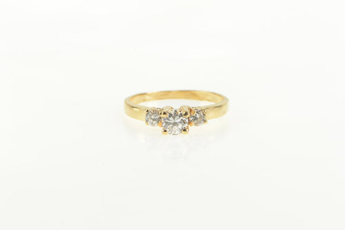 14K 0.60 Ctw Diamond Three Stone Engagement Ring Yellow Gold