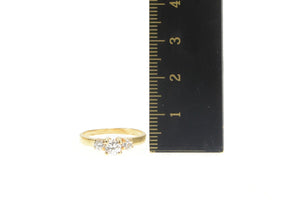 14K 0.60 Ctw Diamond Three Stone Engagement Ring Yellow Gold