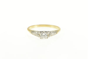 14K 0.30 Ctw 1940's Diamond Classic Engagement Ring Yellow Gold