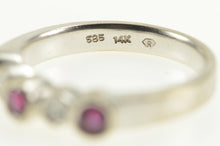 Load image into Gallery viewer, 14K Natural Ruby Diamond Accent Wedding Band Ring White Gold