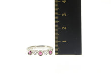 Load image into Gallery viewer, 14K Natural Ruby Diamond Accent Wedding Band Ring White Gold