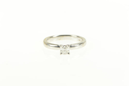 18K 0.40 Ct Asscher Cut Diamond Engagement Ring White Gold