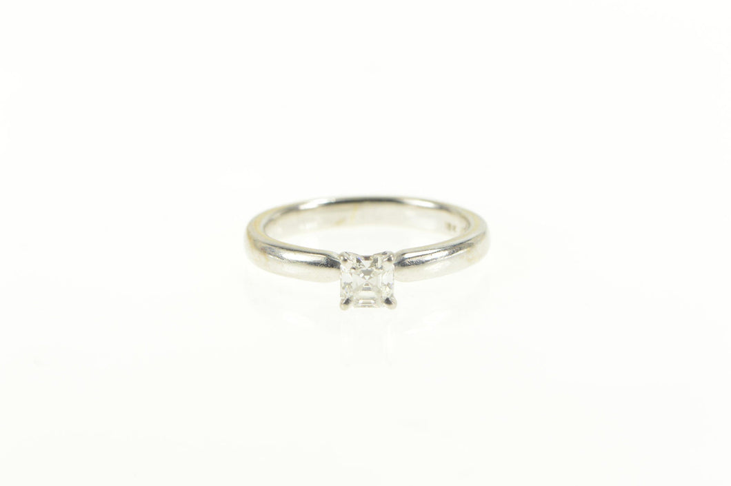 18K 0.40 Ct Asscher Cut Diamond Engagement Ring White Gold