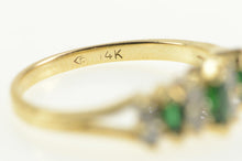 Load image into Gallery viewer, 14K Marquise Natural Emerald Diamond Band Ring Yellow Gold