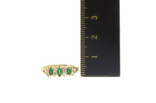 Load image into Gallery viewer, 14K Marquise Natural Emerald Diamond Band Ring Yellow Gold