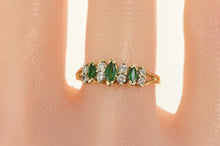 Load image into Gallery viewer, 14K Marquise Natural Emerald Diamond Band Ring Yellow Gold