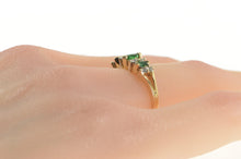 Load image into Gallery viewer, 14K Marquise Natural Emerald Diamond Band Ring Yellow Gold