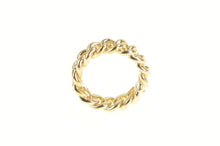 Load image into Gallery viewer, 14K 6.2mm Cuban Link Chain Pattern Statement Band Ring Yellow Gold