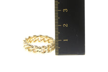 Load image into Gallery viewer, 14K 6.2mm Cuban Link Chain Pattern Statement Band Ring Yellow Gold