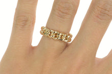 Load image into Gallery viewer, 14K 6.2mm Cuban Link Chain Pattern Statement Band Ring Yellow Gold