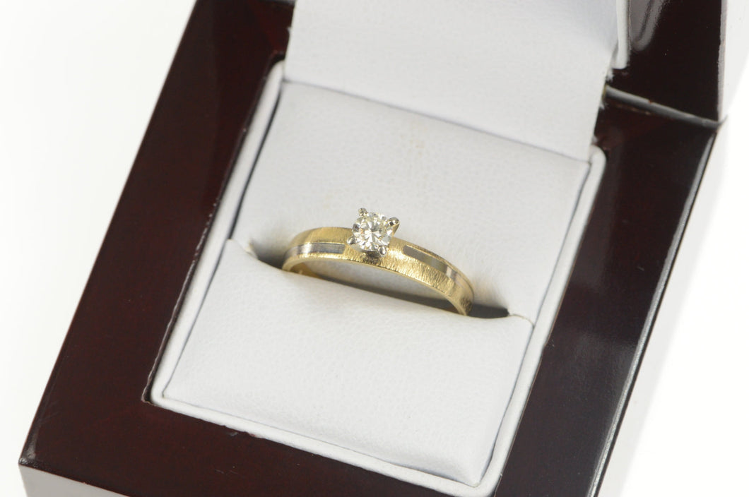 14K 0.21 Ct Diamond Solitaire 1950's Engagement Ring Yellow Gold