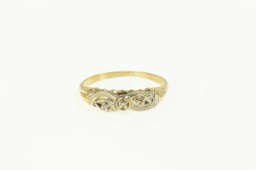 10K 1940's Diamond Classic Wedding Band Ring Yellow Gold