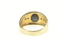Load image into Gallery viewer, 14K Oval Black Star Sapphire Diamond Ring Yellow Gold