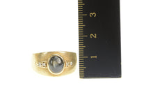 Load image into Gallery viewer, 14K Oval Black Star Sapphire Diamond Ring Yellow Gold