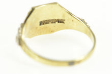 Load image into Gallery viewer, 14K Two Tone 1930&#39;s Engravable Squared Baby Ring Yellow Gold