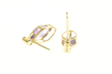 Load image into Gallery viewer, 14K Marquise Amethyst Diamond Accent Classic Stud Earrings Yellow Gold