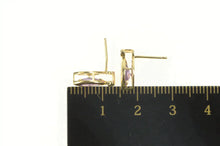 Load image into Gallery viewer, 14K Marquise Amethyst Diamond Accent Classic Stud Earrings Yellow Gold