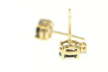 Load image into Gallery viewer, 14K Oval Dark Navy Sapphire Diamond Accent Stud Earrings Yellow Gold