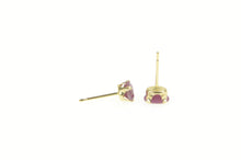 Load image into Gallery viewer, 14K Oval Natural Ruby Solitaire Classic Stud Earrings Yellow Gold