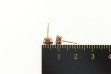 Load image into Gallery viewer, 14K Oval Natural Ruby Solitaire Classic Stud Earrings Yellow Gold