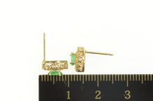 Load image into Gallery viewer, 14K Marquise Natural Emerald Diamond Halo Stud Earrings Yellow Gold