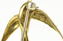 Load image into Gallery viewer, 18K Victorian Ornate Sparrow Soaring Bird Pin/Brooch Yellow Gold