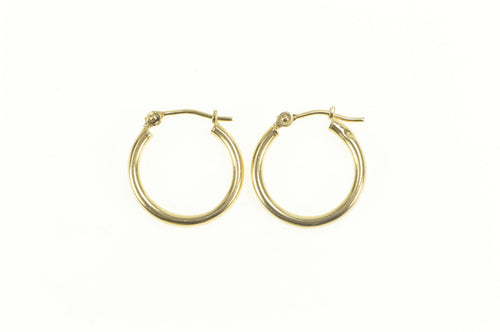 14K 16.2mm Round Classic Hollow Hoop Earrings Yellow Gold