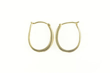 Load image into Gallery viewer, 10K Oval Diamond Inset Classic Statement Hoop Earrings Yellow Gold