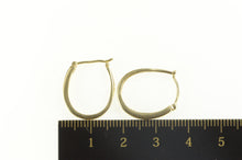 Load image into Gallery viewer, 10K Oval Diamond Inset Classic Statement Hoop Earrings Yellow Gold