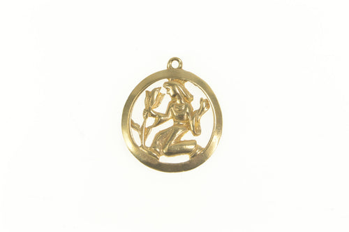 9K Demeter Harvest Goddess Virgo Astrology Zodiac Charm/Pendant Yellow Gold
