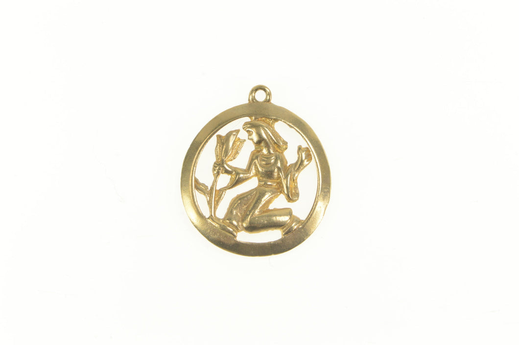 9K Demeter Harvest Goddess Virgo Astrology Zodiac Charm/Pendant Yellow Gold