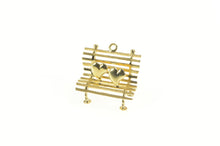 Load image into Gallery viewer, 14K 3D Puffy Heart Park Bench Love Romantic Charm/Pendant Yellow Gold