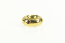 Load image into Gallery viewer, 18K FOPE Ruby Inset Rounded Donut Circle Slide Charm/Pendant Yellow Gold