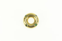 Load image into Gallery viewer, 18K FOPE Emerald Rounded Donut Circle Slide Charm/Pendant Yellow Gold