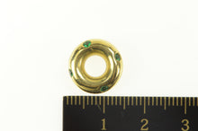 Load image into Gallery viewer, 18K FOPE Emerald Rounded Donut Circle Slide Charm/Pendant Yellow Gold