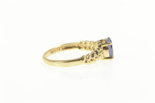 Load image into Gallery viewer, 10K Oval Tanzanite Solitaire Braid Designer Ring Yellow Gold