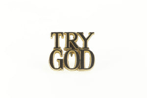 14K Try God Word Cut Out Tiffany & Co. Lapel Pin/Brooch White Gold