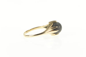 14K Black Onyx Sphere Ball Classic Statement Ring Yellow Gold