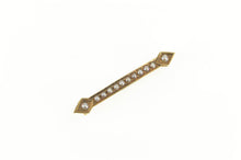 Load image into Gallery viewer, 14K Victorian Seed Pearl Ornate Bar Pin/Brooch Yellow Gold