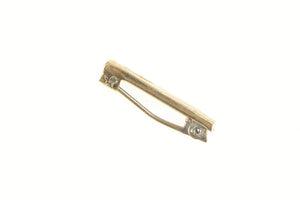 10K Art Deco Striped Pattern Square Bar Pin/Brooch Yellow Gold