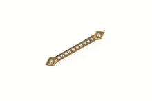 Load image into Gallery viewer, 14K Victorian Seed Pearl Ornate Bar Pin/Brooch Yellow Gold