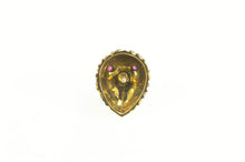 Load image into Gallery viewer, 14K Ruby Eyed White Enamel White Owl Lapel Pin/Brooch Yellow Gold