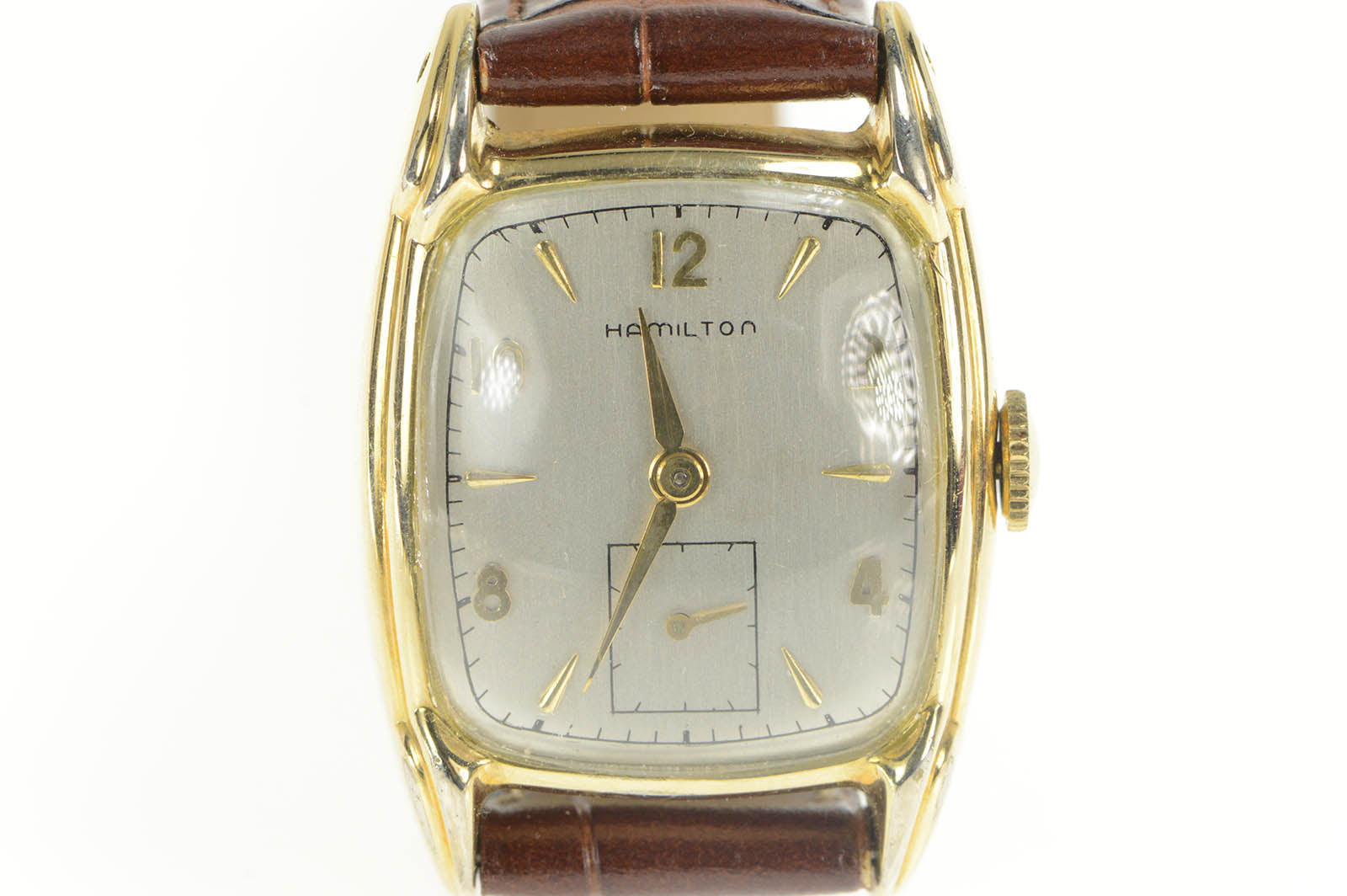 Hamilton Watch Co Retro Leather Strap Men s Watch M. Barr Antiques