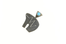 Load image into Gallery viewer, Sterling Silver Native American Heartline Bear VK Turquoise Pendant