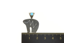 Load image into Gallery viewer, Sterling Silver Native American Heartline Bear VK Turquoise Pendant