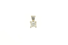 Load image into Gallery viewer, 14K 0.40 Ct Princess Cut Diamond Solitaire Classic Pendant White Gold