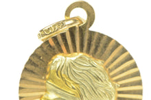 Load image into Gallery viewer, 18K Justice Is Blind Retro Pleated Round Charm/Pendant Yellow Gold