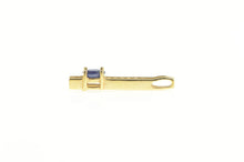 Load image into Gallery viewer, 14K Oval Natural Sapphire Diamond Bar Statement Pendant Yellow Gold