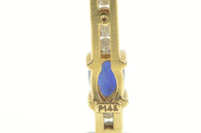 Load image into Gallery viewer, 14K Oval Natural Sapphire Diamond Bar Statement Pendant Yellow Gold